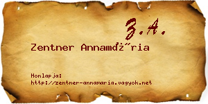 Zentner Annamária névjegykártya
